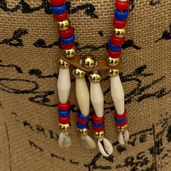 Vintage NAJAVO INDIAN BONES HAIR-PIPE BEADED NECKLACE MULTICOLOR - Picture 3 of 6
